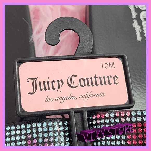 💖 NWT Juicy Couture Rhinestone Flip Flops Sandals Size 10M #7254 💖 - Picture 2 of 5